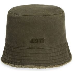 AllSaints Frayed Edge Bucket Hat Olive Green Spellout AllSaints Frayed Edge Bucket Hat Olive Green Spellout | eBay main image 3